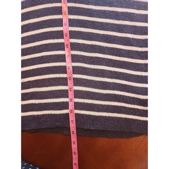 Gap Maternity Crew Neck Cotton Tunic Sweater, Large, Blue White Nautical Stripe - Picture 6 of 7